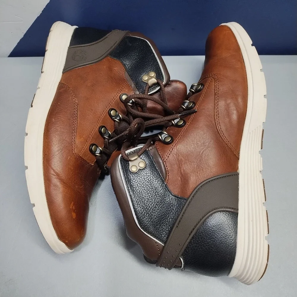 Timberland Killington Hiker Boots Mens 10.5 Brown Black Sensorflex Lace Up EUC